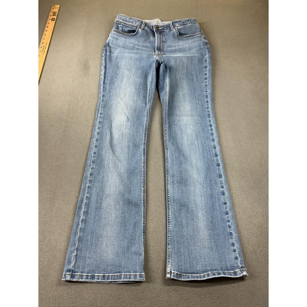Wrangler Jeans Womens 34 L Blue High Rise Bootcut Light Wash Stretch Denim Pants
